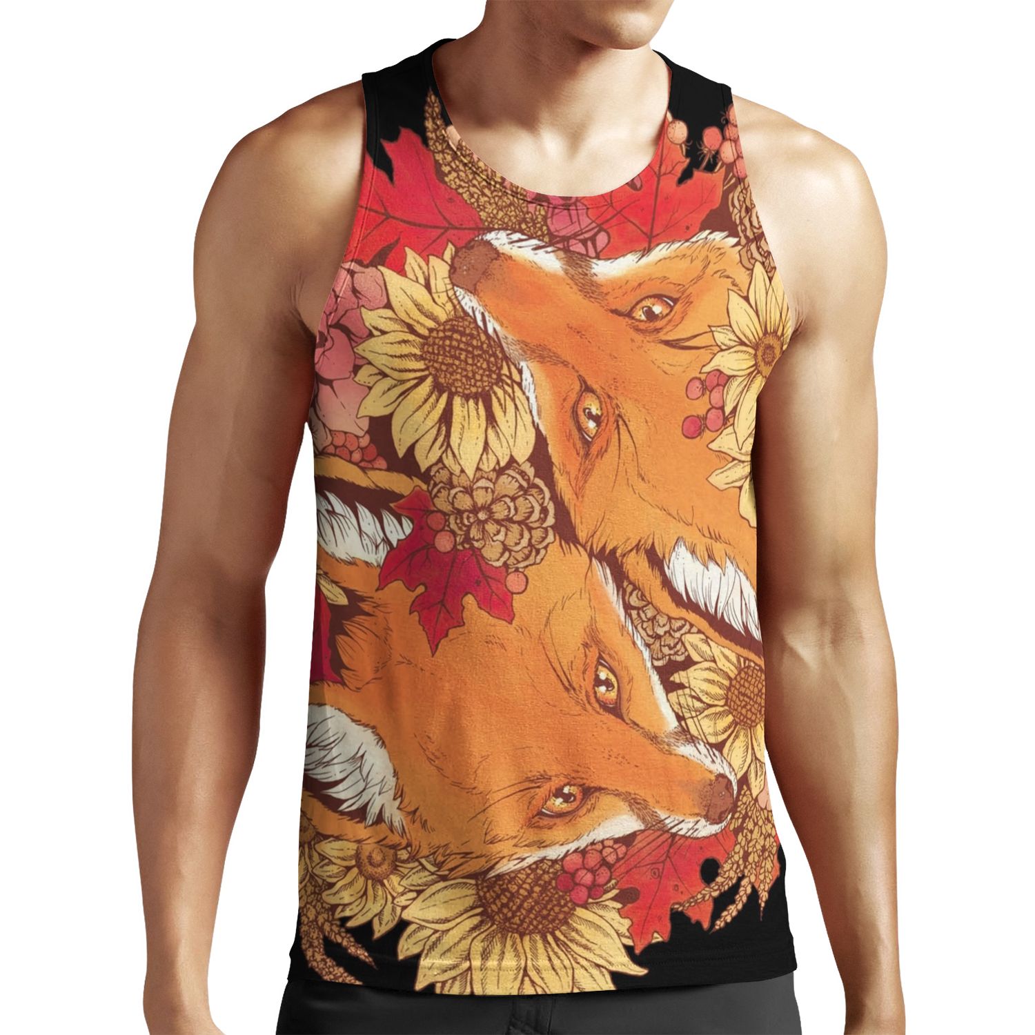 Autumn Fox Bloom All-over-print Unisex Tank Top