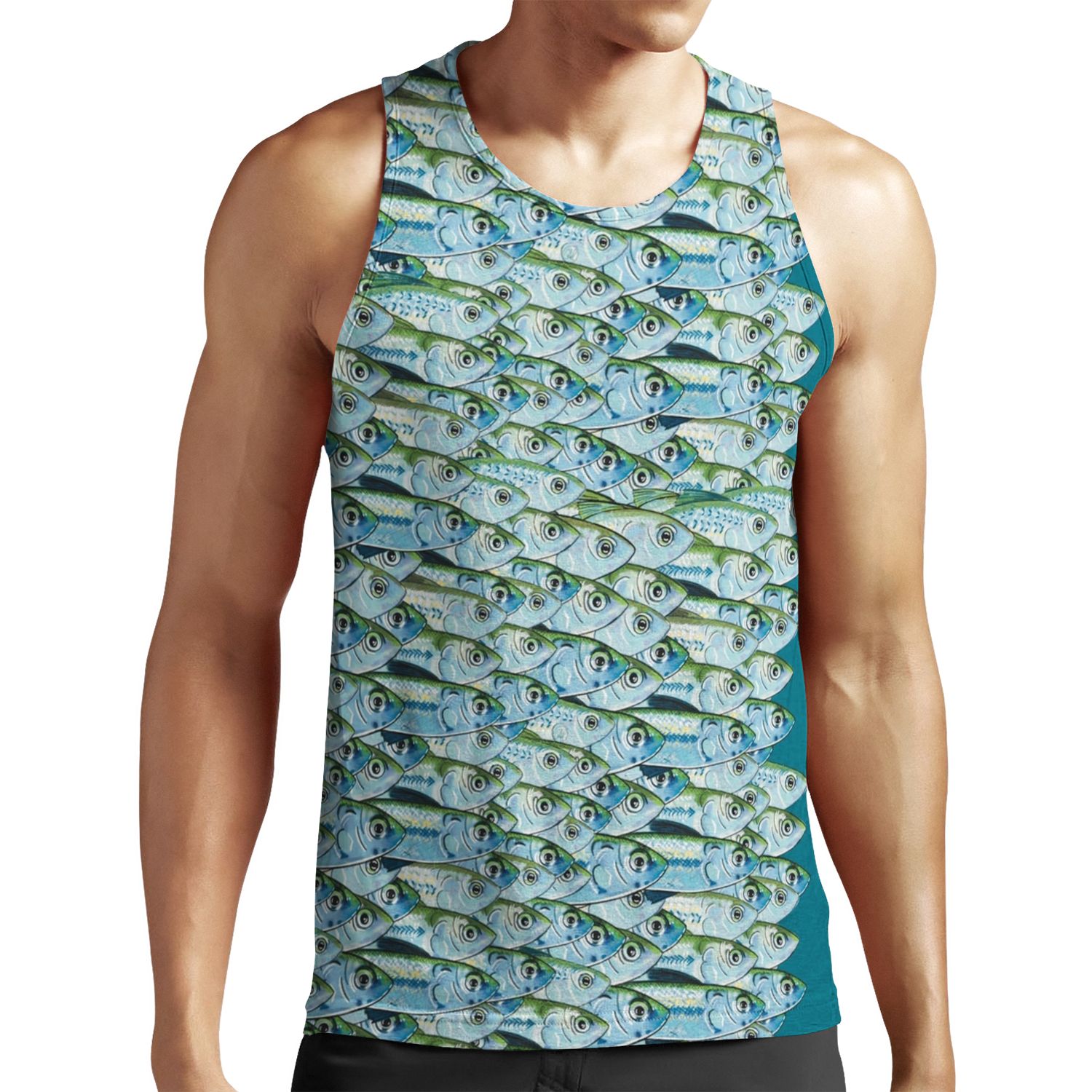 Bait Fish Green Backs All-over-print Unisex Tank Top