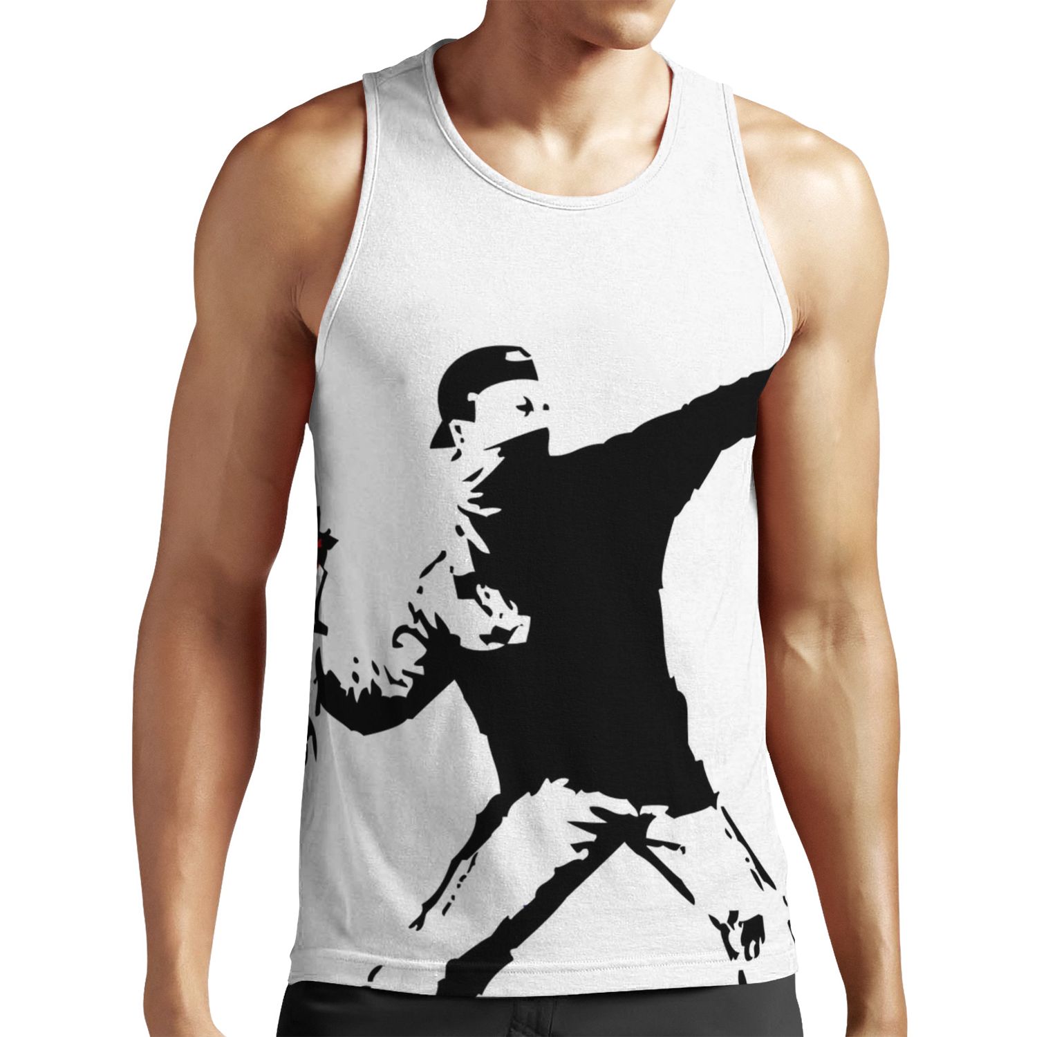 Banksy Flower Thrower All-over-print Unisex Tank Top