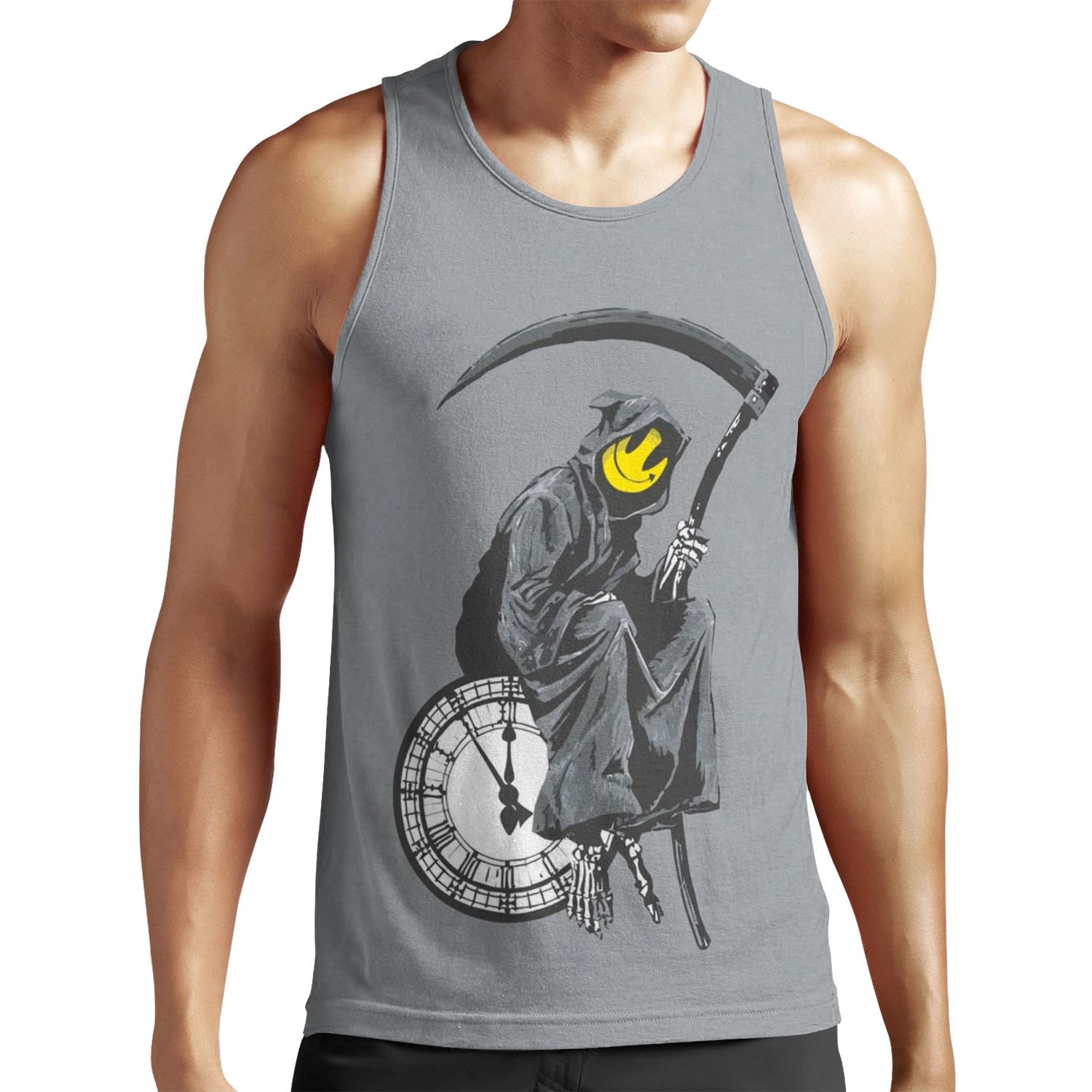 Banksy Grim Reaper Clock All-over-print Unisex Tank Top
