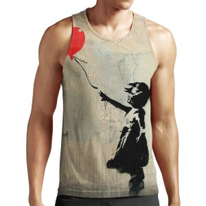 Banksy Red Heart Balloon All-over-print Unisex Tank Top
