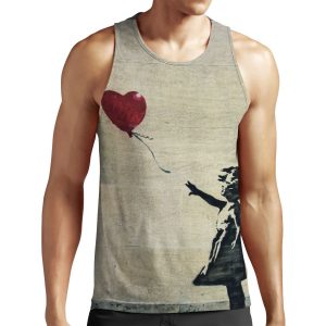 Banksy S Girl With A Red Balloon Iii All-over-print Unisex Tank Top