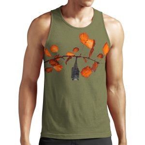 Batzilla Just Hanging Around Moss Green All-over-print Unisex Tank Top