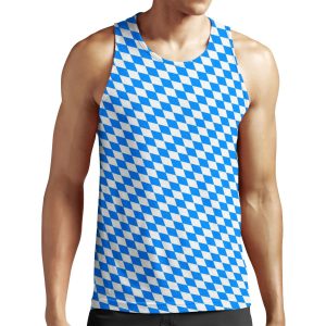 Bavarian Blue And White Diamond Flag Pattern All-over-print Unisex Tank Top