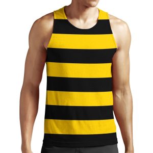 Bee Pattern Black And Yellow Stripes All-over-print Unisex Tank Top