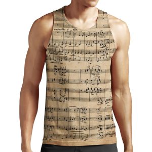 Beethoven S 9Th On Antique Paper All-over-print Unisex Tank Top