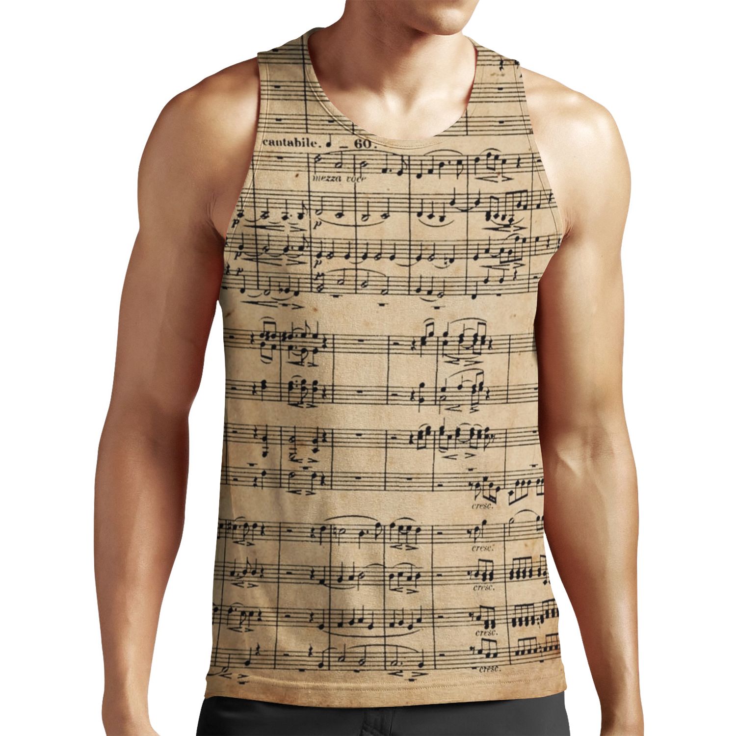 Beethoven S 9Th On Antique Paper All-over-print Unisex Tank Top