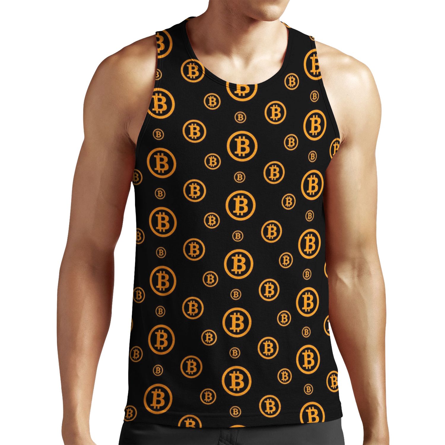 Bitcoin Logo Pattern All-over-print Unisex Tank Top