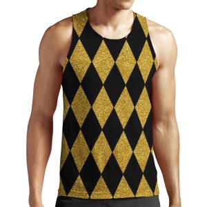 Black And Gold Harlequin All-over-print Unisex Tank Top