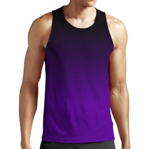 Black And Indigo Purple Ombre Pattern All-over-print Unisex Tank Top
