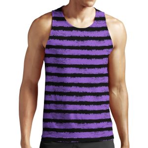 Black And Purple Splatter Stripe All-over-print Unisex Tank Top