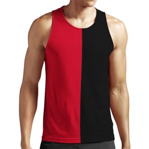 Black And Red Colors All-over-print Unisex Tank Top