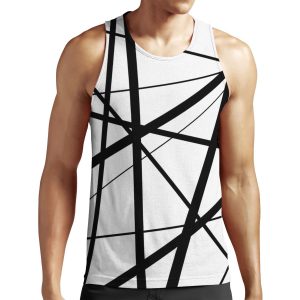 Black And White Geometric Lines All-over-print Unisex Tank Top