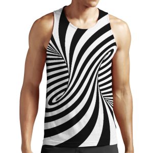 Black And White Trippy Optical Illusions All-over-print Unisex Tank Top
