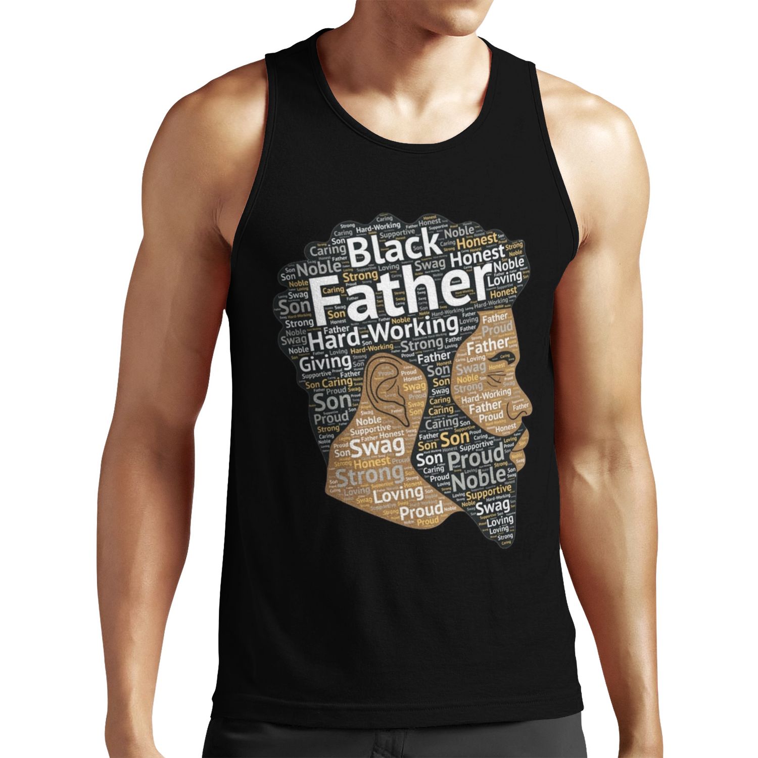 Black Father African American Words In Afro Hair All-over-print Unisex Tank Top