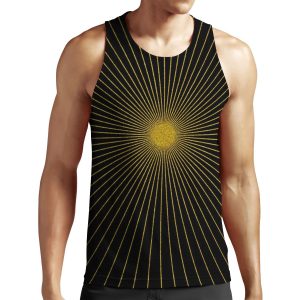 Black Gold Glitter Geometric Sun Rays Glam Gold Sparkle Geometric Abstract Diagonal Art All-over-print Unisex Tank Top