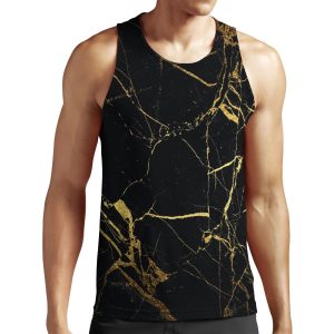 Black Gold Marble All-over-print Unisex Tank Top