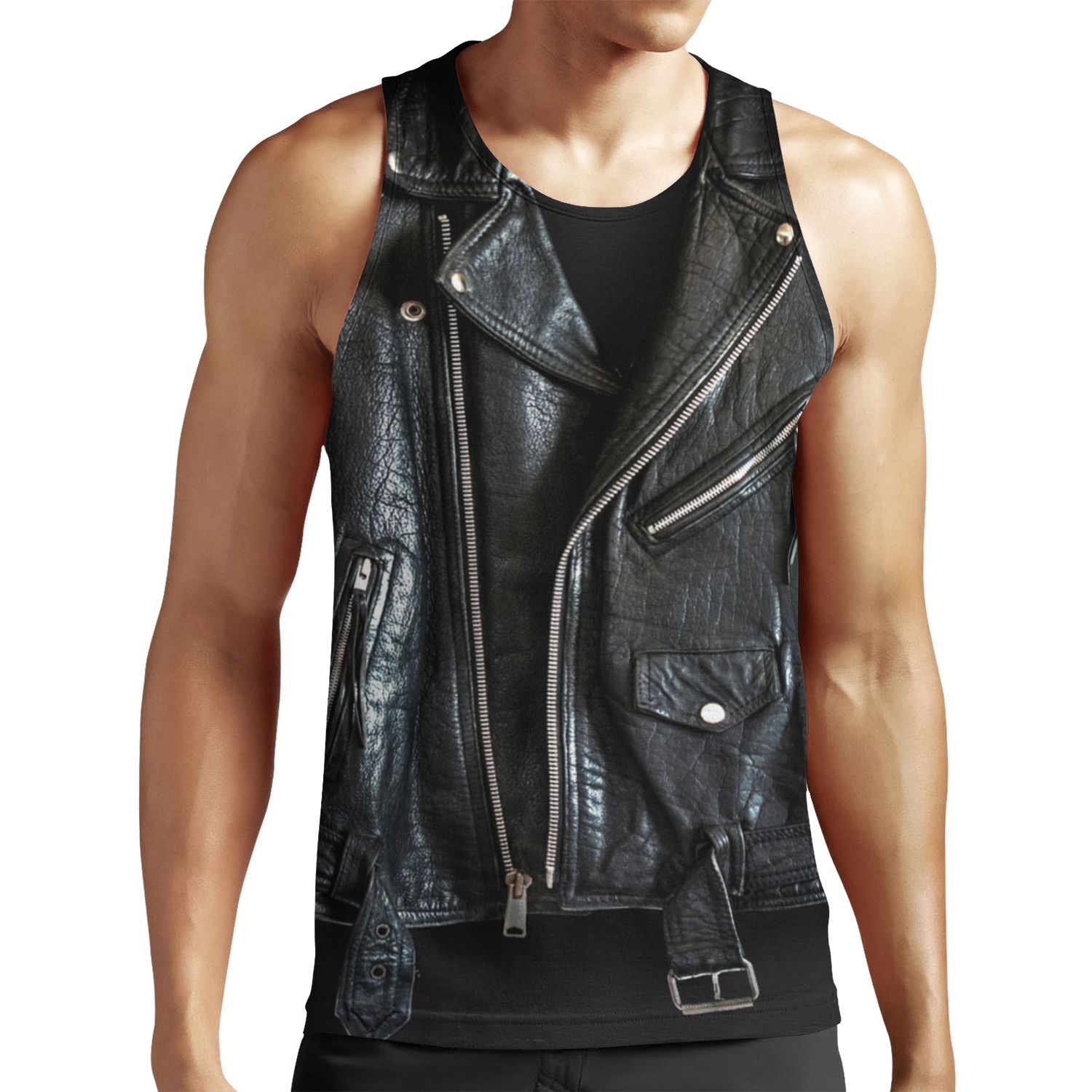 Black Leather Jacket All-over-print Unisex Tank Top