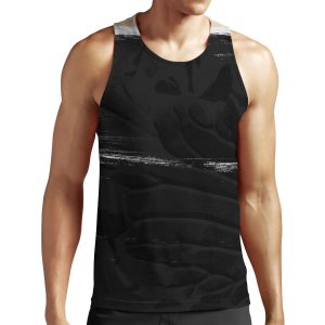 Black Lines Gouache Texture Graphic Pierre Soulages Spirit Painting All-over-print Unisex Tank Top
