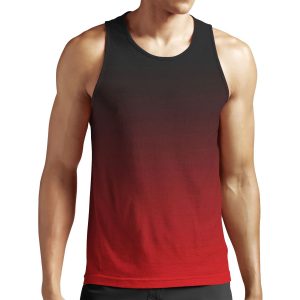 Black To Red Gradient Ombre All-over-print Unisex Tank Top