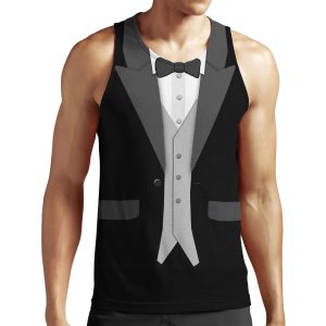 Black Tuxedo Bowtie And Vest All-over-print Unisex Tank Top