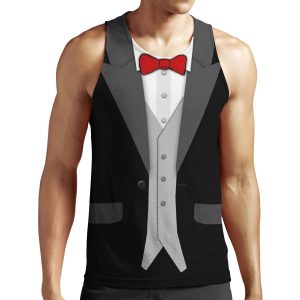 Black Tuxedo Red Bowtie And Vest All-over-print Unisex Tank Top