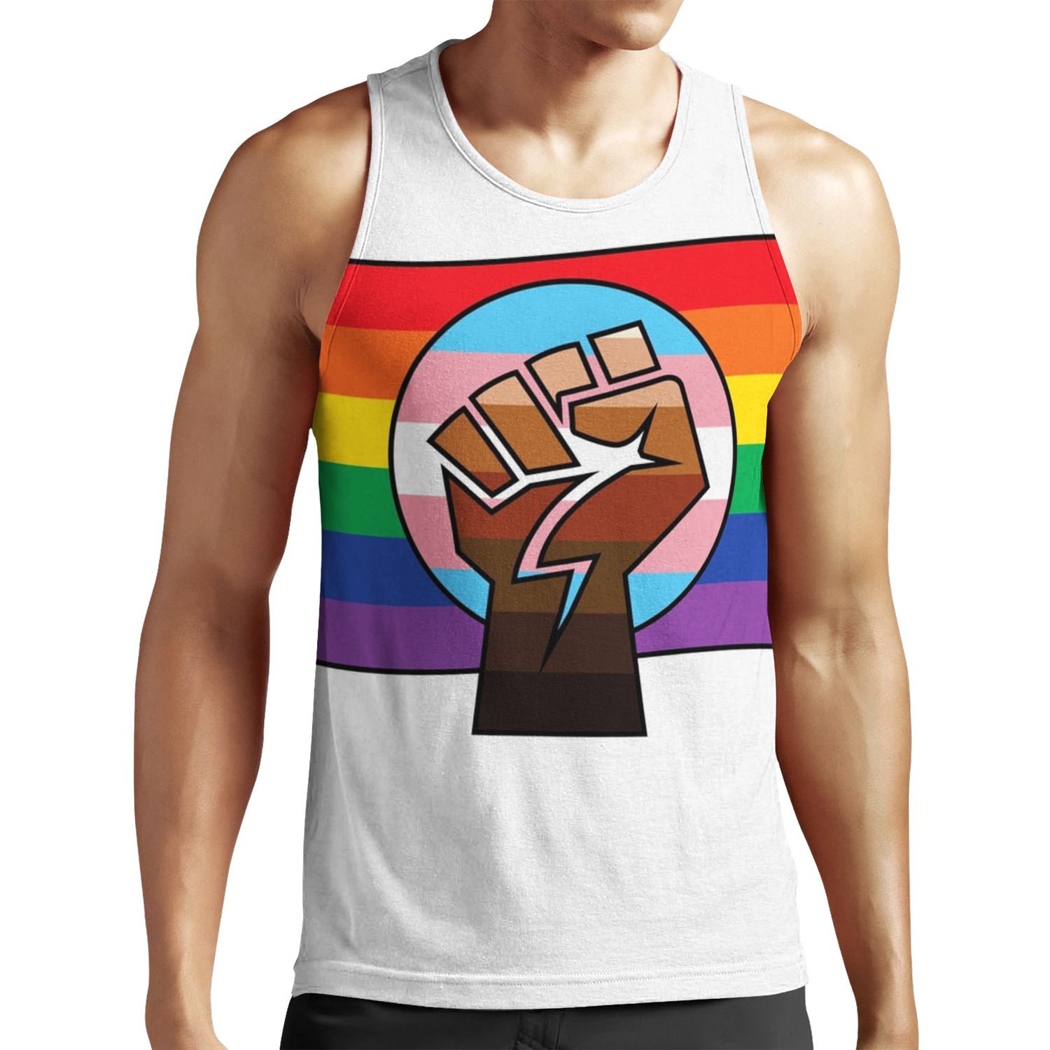 Blm X Trans X Pride Flag All-over-print Unisex Tank Top