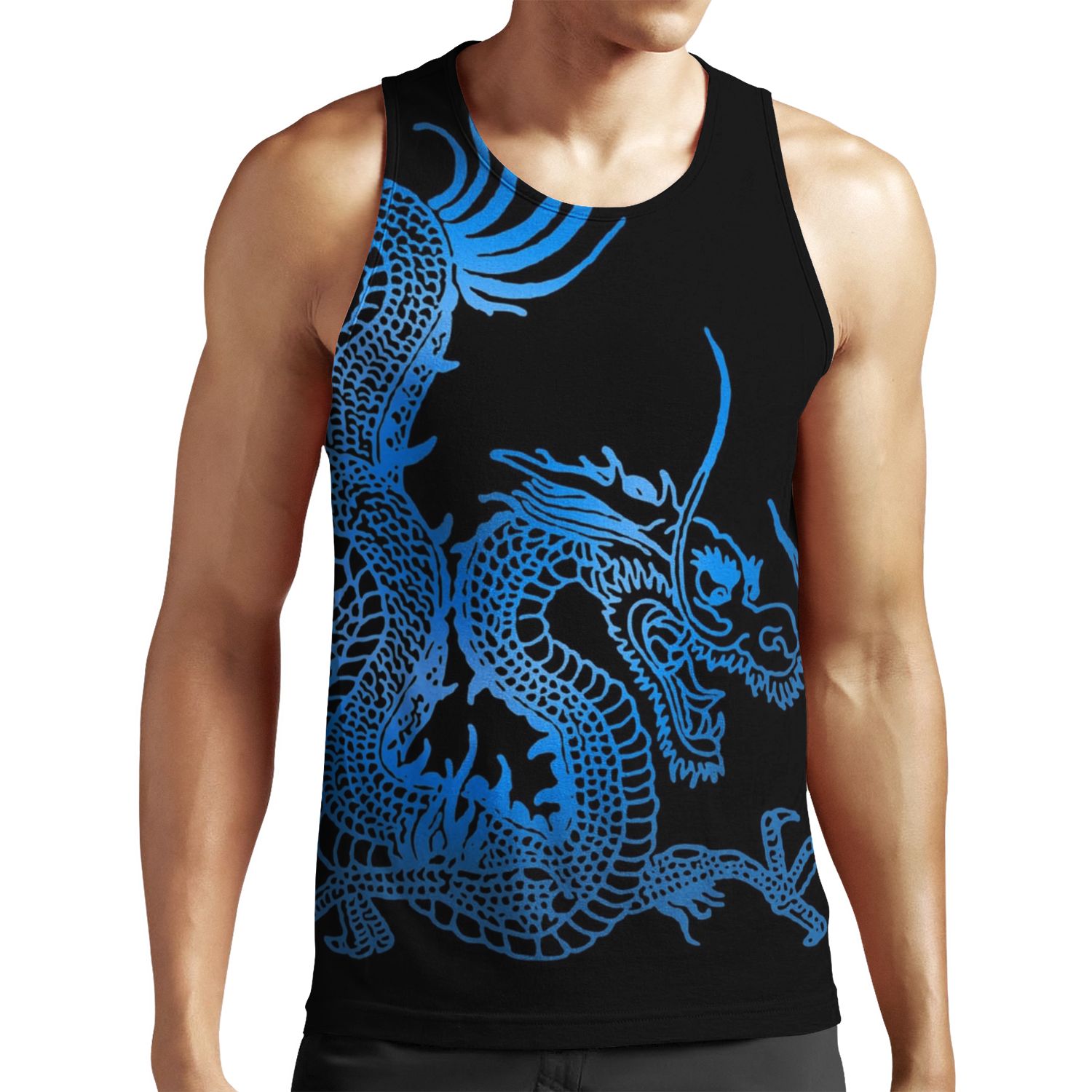 Blue Chinese Dragon All-over-print Unisex Tank Top