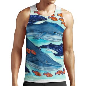 Blue Whales And Friends All-over-print Unisex Tank Top