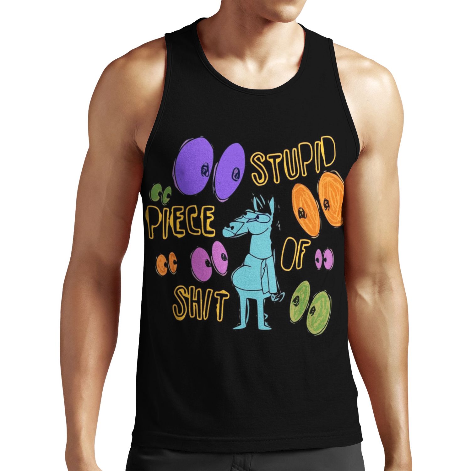 Bojack Horseman Stupid Piece Of Shit All-over-print Unisex Tank Top