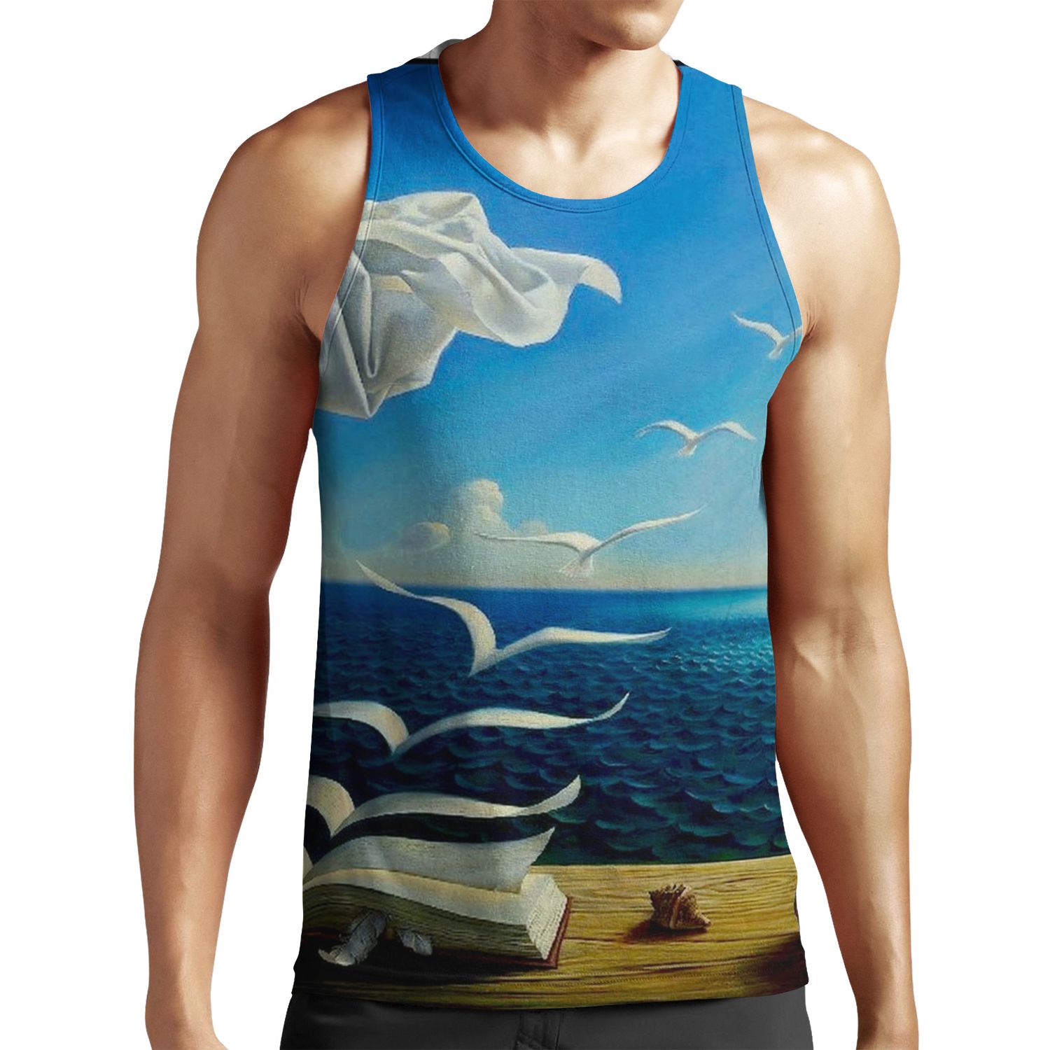 Book To Birds Vintage Fantasy Surreal Print All-over-print Unisex Tank Top