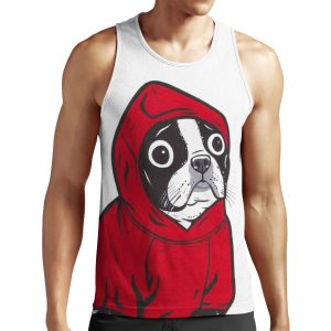 Boston Terrier In A Red Hoodie All-over-print Unisex Tank Top