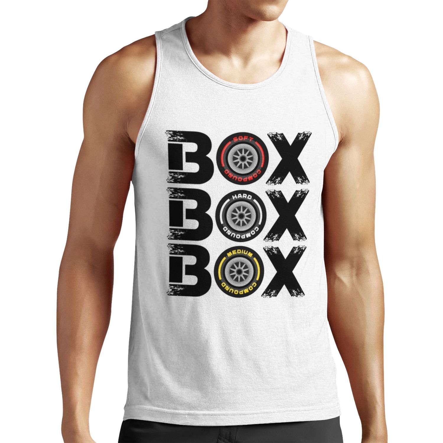 Box Box Box F1 Tyre Compound V2 Design All-over-print Unisex Tank Top