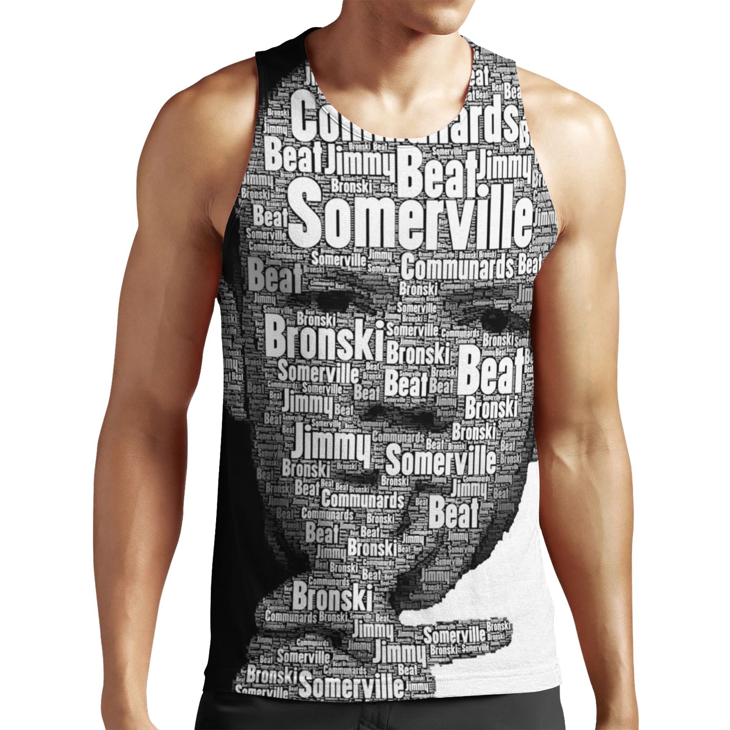 Bronski Beat Typeface In Black And White All-over-print Unisex Tank Top