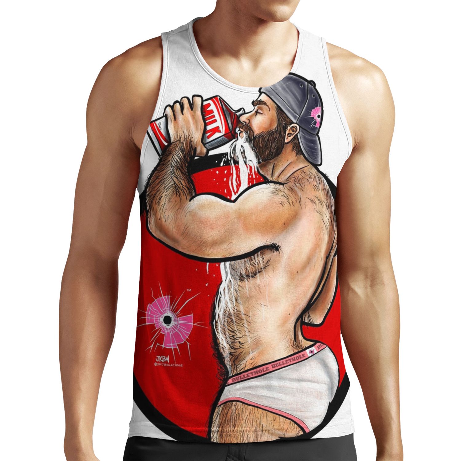 Bullethole Thirsty Milk Does A Booty Good Undies All-over-print Unisex Tank Top