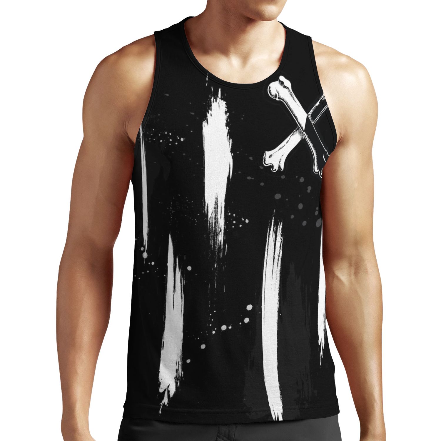 Carlos De Vil Descendants Black And White Brush All-over-print Unisex Tank Top