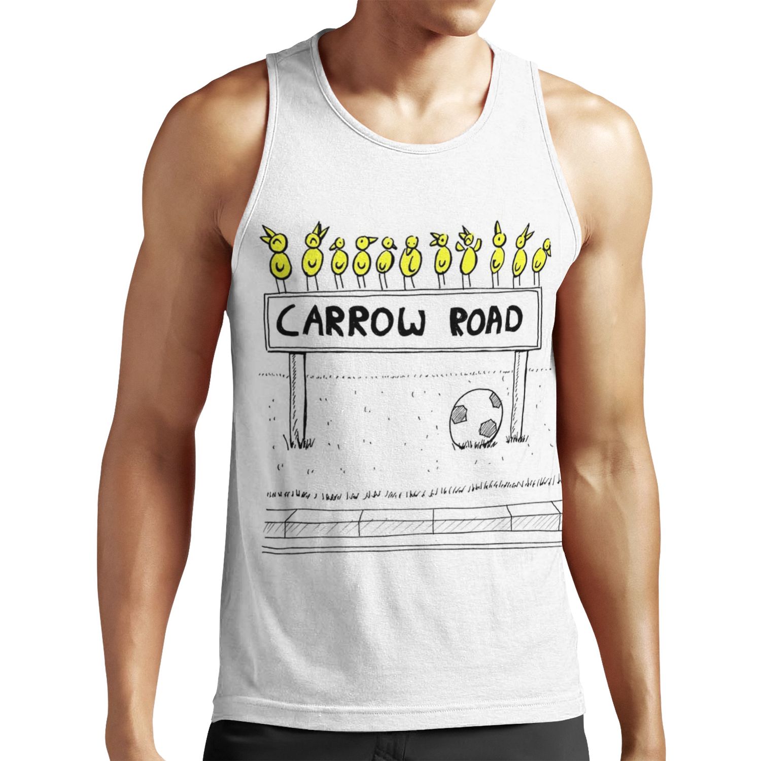 Carrow Road Canary Cartoon Inspired By Norwich City Fc All-over-print Unisex Tank Top