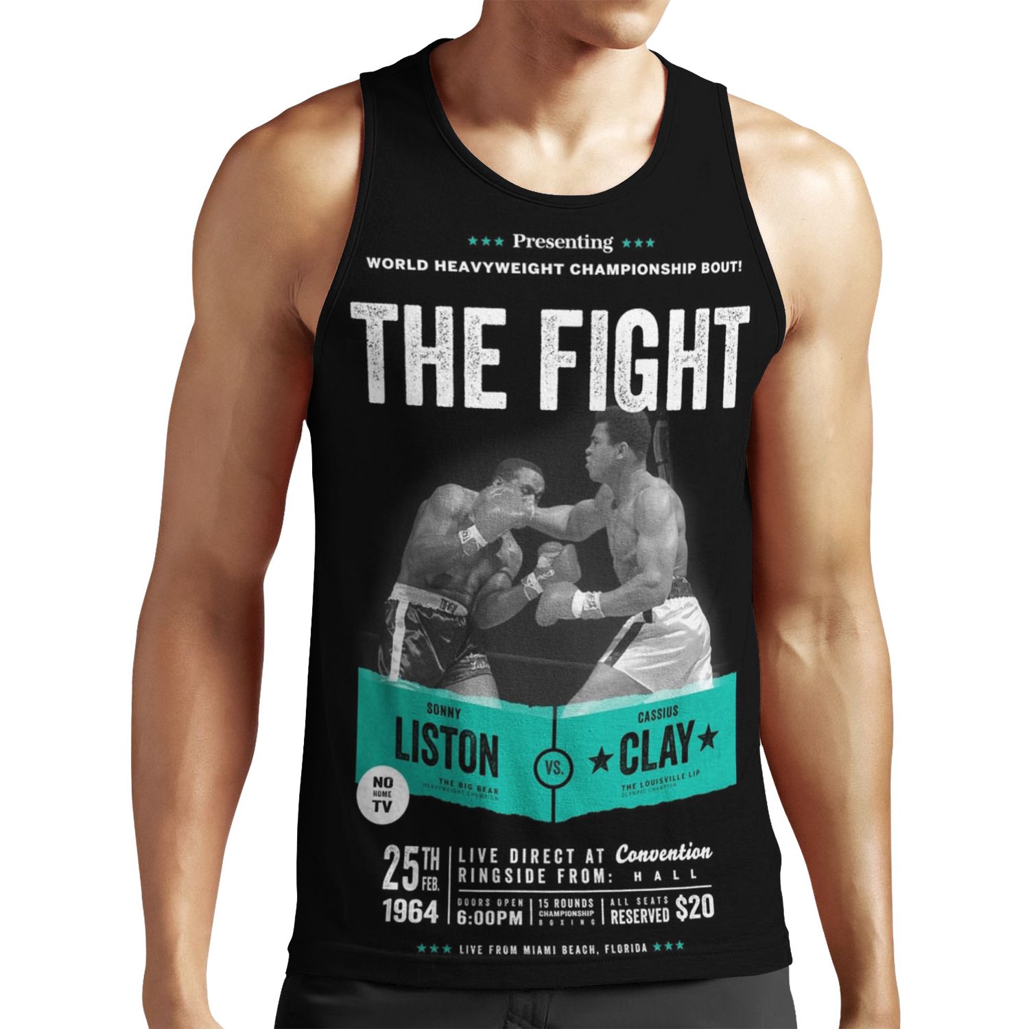 Cassius Clay Vs Sonny Liston Ali Boxing Shirt All-over-print Unisex Tank Top