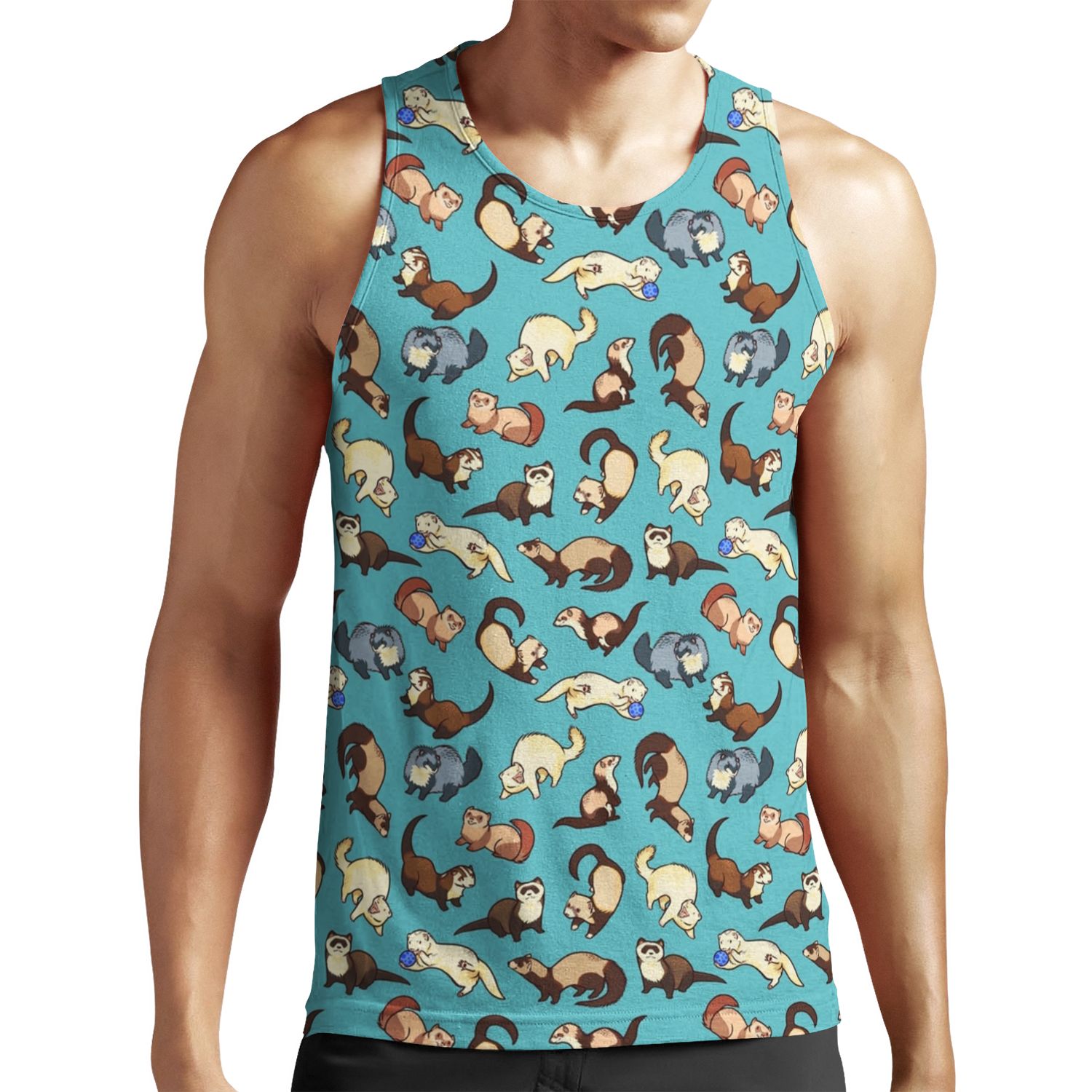Cat Snakes In Blue All-over-print Unisex Tank Top