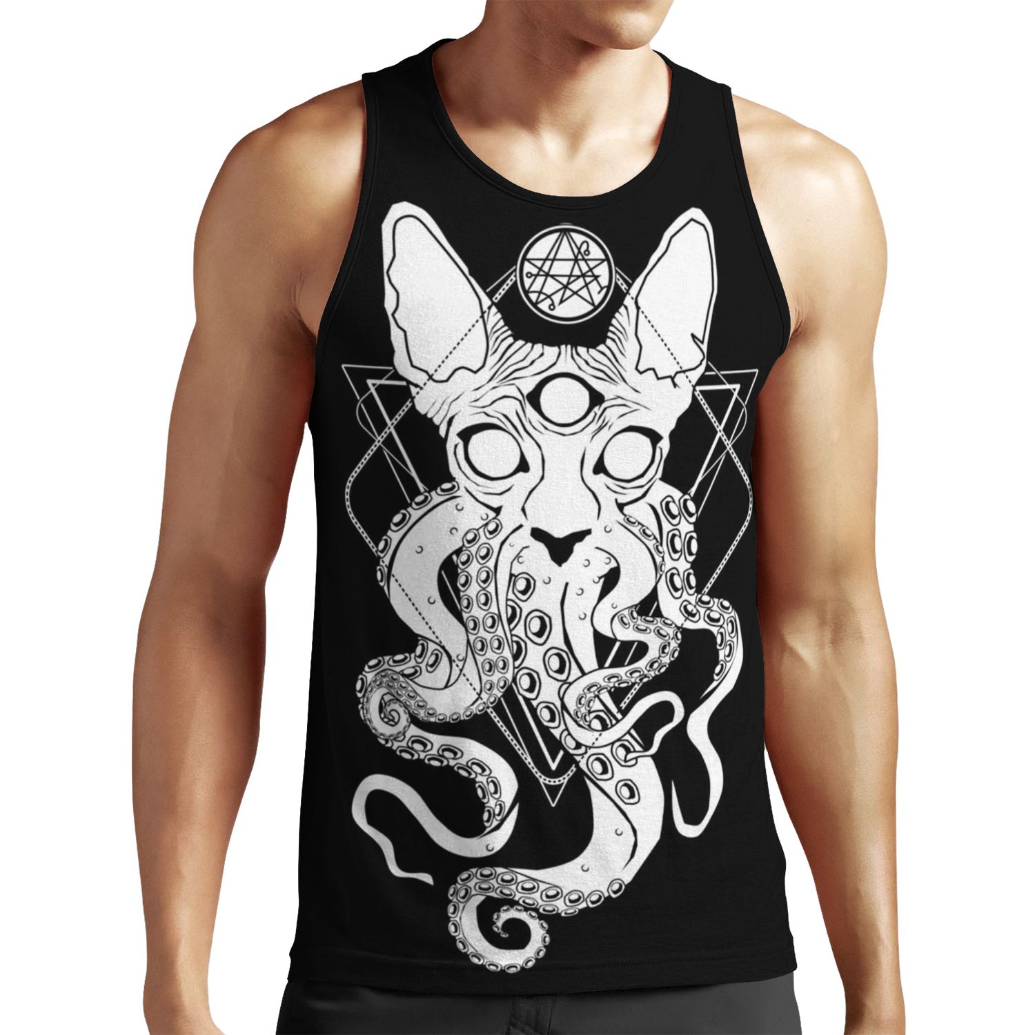 Cathulhu The Cosmic Tentacle Cat All-over-print Unisex Tank Top