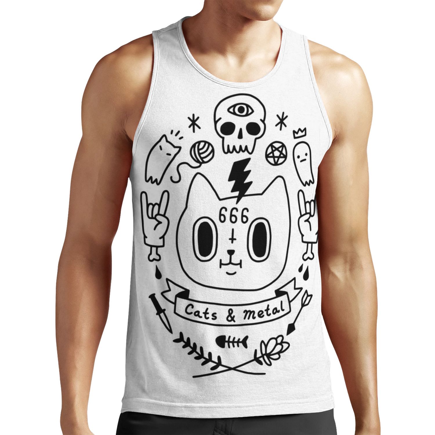 Cats And Metal All-over-print Unisex Tank Top