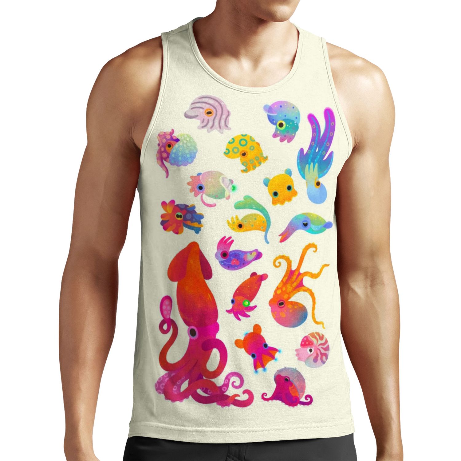Cephalopod Pastel All-over-print Unisex Tank Top
