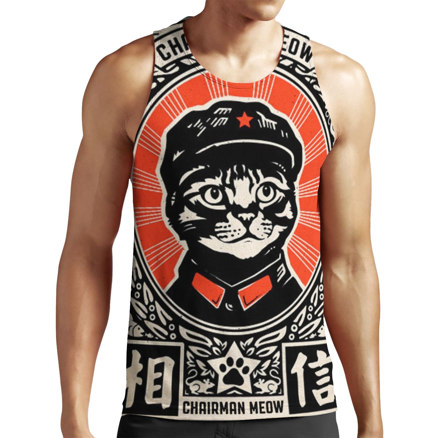 Chairman Meow Kittens Of The World Unite Meow Tse Tung All-over-print Unisex Tank Top