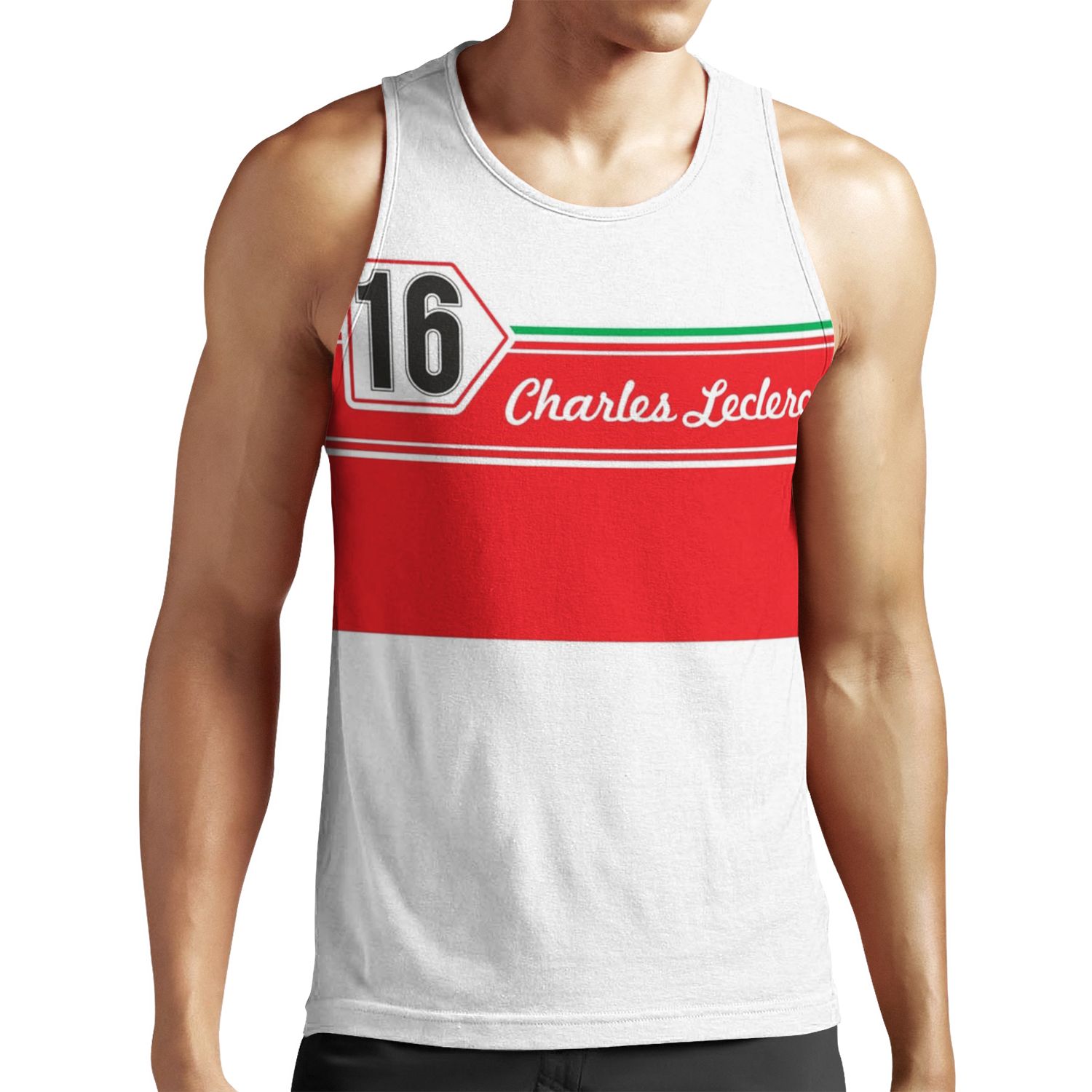 Charles Leclerc 16 Retro F1 All-over-print Unisex Tank Top