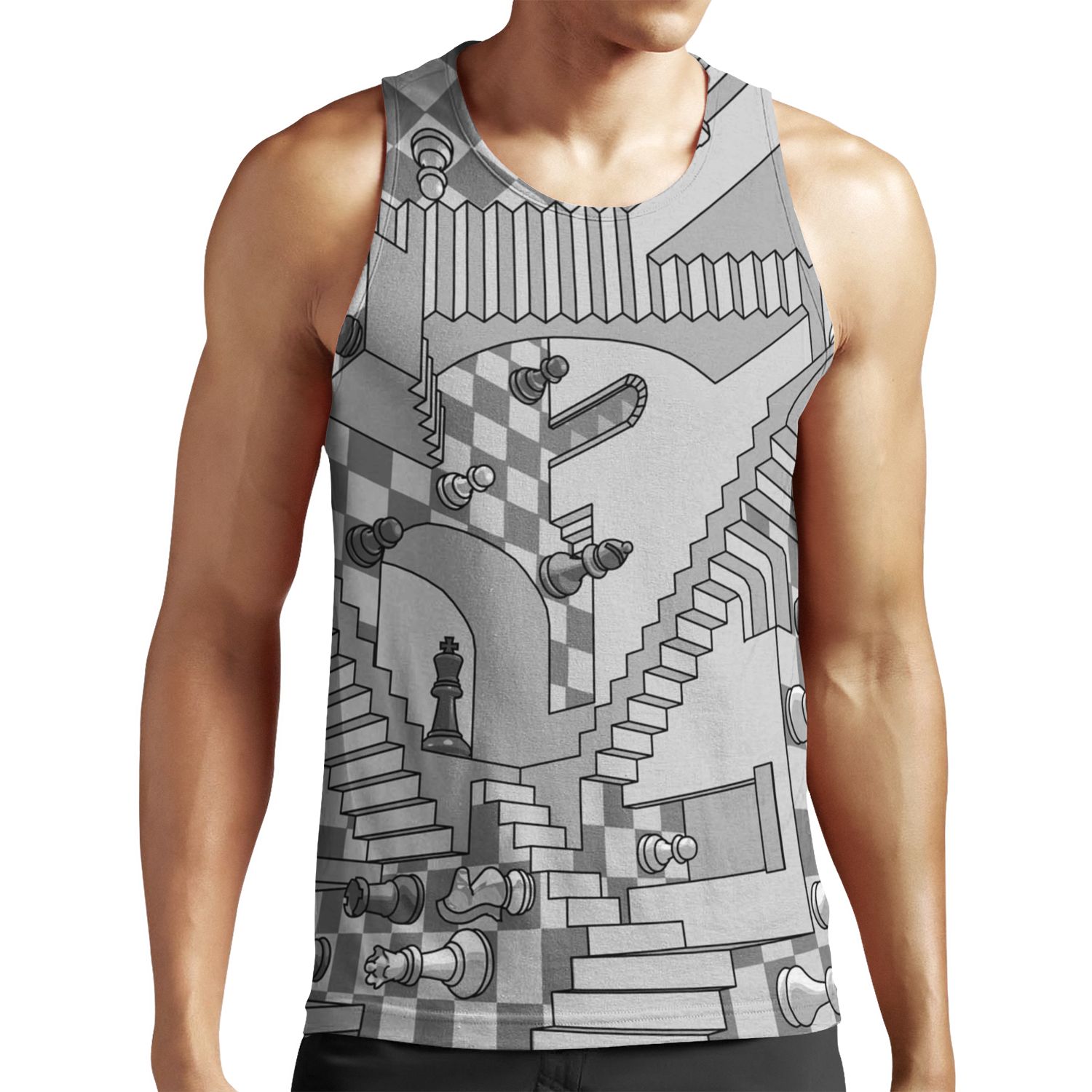 Check Dimension All-over-print Unisex Tank Top