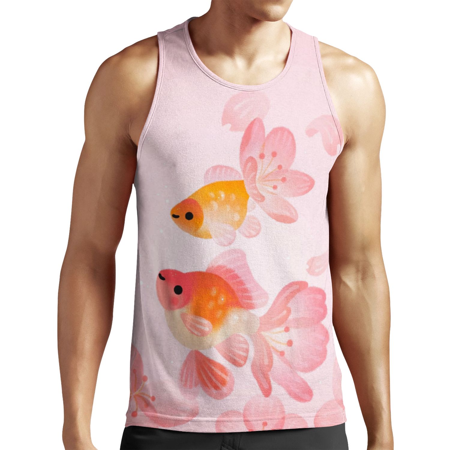 Cherry Blossom Goldfish 1 All-over-print Unisex Tank Top