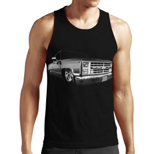 Chevy Silverado Square Body Pickup 3 Black All-over-print Unisex Tank Top