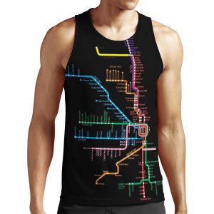 Chicago Trains Map All-over-print Unisex Tank Top