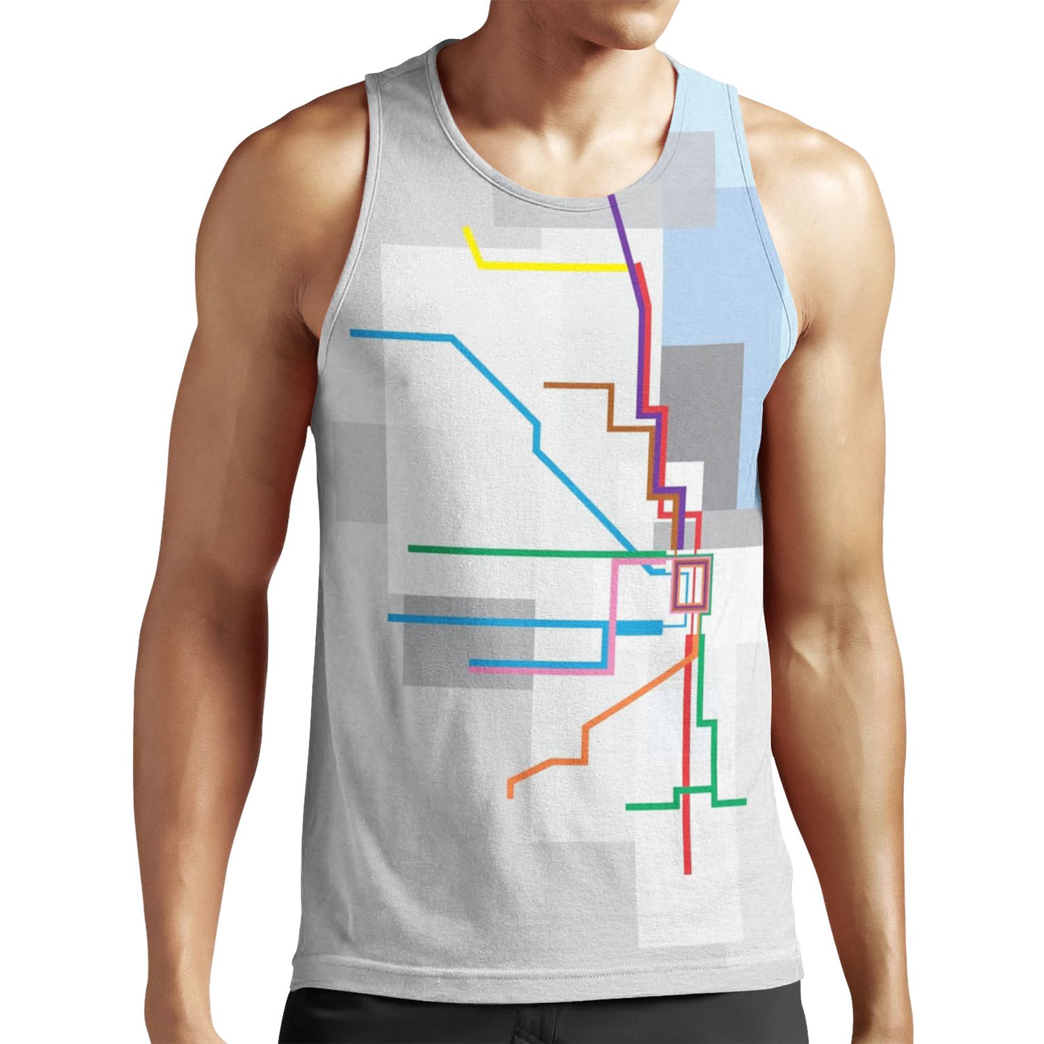 Chicago Transit Map Lake All-over-print Unisex Tank Top