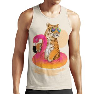 Chillin Flamingo Tiger All-over-print Unisex Tank Top